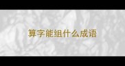 算字能组什么成语