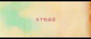 关于鞋成语
