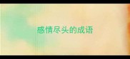 感情尽头的成语