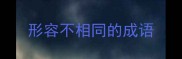 形容不相同的成语