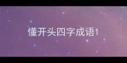 懂开头四字成语
