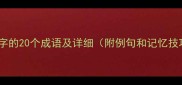 带独字的20个成语及详细附例句和记忆技巧