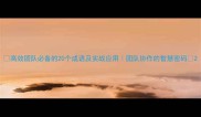高效团队必备的20个成语及实战应用团队协作的智慧密码