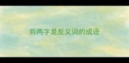 后两字是反义词的成语