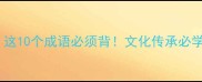 中国成语大全这10个成语必须背文化传承必学的中国式表达