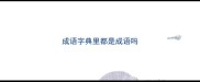 成语字典里都是成语吗