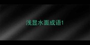 浅显水面成语
