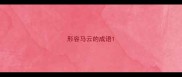 形容马云的成语