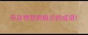 形容愤怒到极点的成语