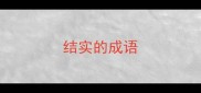 结实的成语