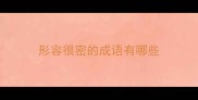 形容很密的成语有哪些