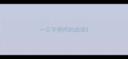 一三字相同的成语