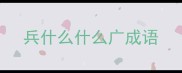 兵什么什么广成语