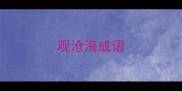 观沧海成语