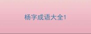 杨字成语大全