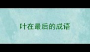 叶在最后的成语