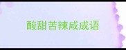 酸甜苦辣咸成语