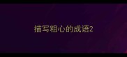 描写粗心的成语