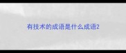 有技术的成语是什么成语