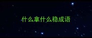 什么拿什么稳成语