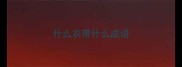 什么衣带什么成语