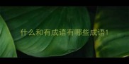 什么和有成语有哪些成语