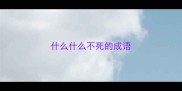 什么什么不死的成语