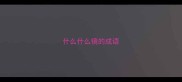 什么什么镜的成语