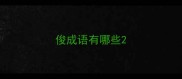 俊成语有哪些