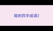 规的四字成语