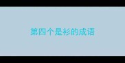 第四个是衫的成语
