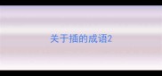 关于插的成语
