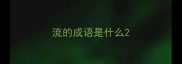 流的成语是什么