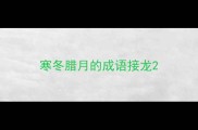 寒冬腊月的成语接龙