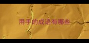用手的成语有哪些