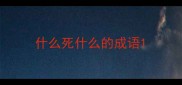 什么死什么的成语