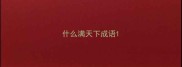 什么满天下成语