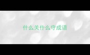 什么关什么守成语