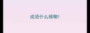成语什么模糊