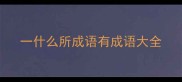 一什么所成语有成语大全