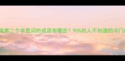 成语避坑指南第二个字是词的成语有哪些90的人不知道的冷门成语盘点