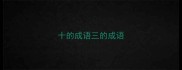 十的成语三的成语