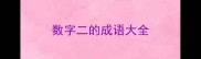 数字二的成语大全