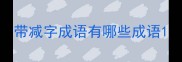 带减字成语有哪些成语