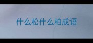 什么松什么柏成语