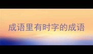 成语里有时字的成语