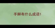 手脚有什么成语
