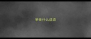 举世什么成语