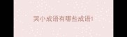 哭小成语有哪些成语