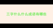 三字什么什么成语有哪些